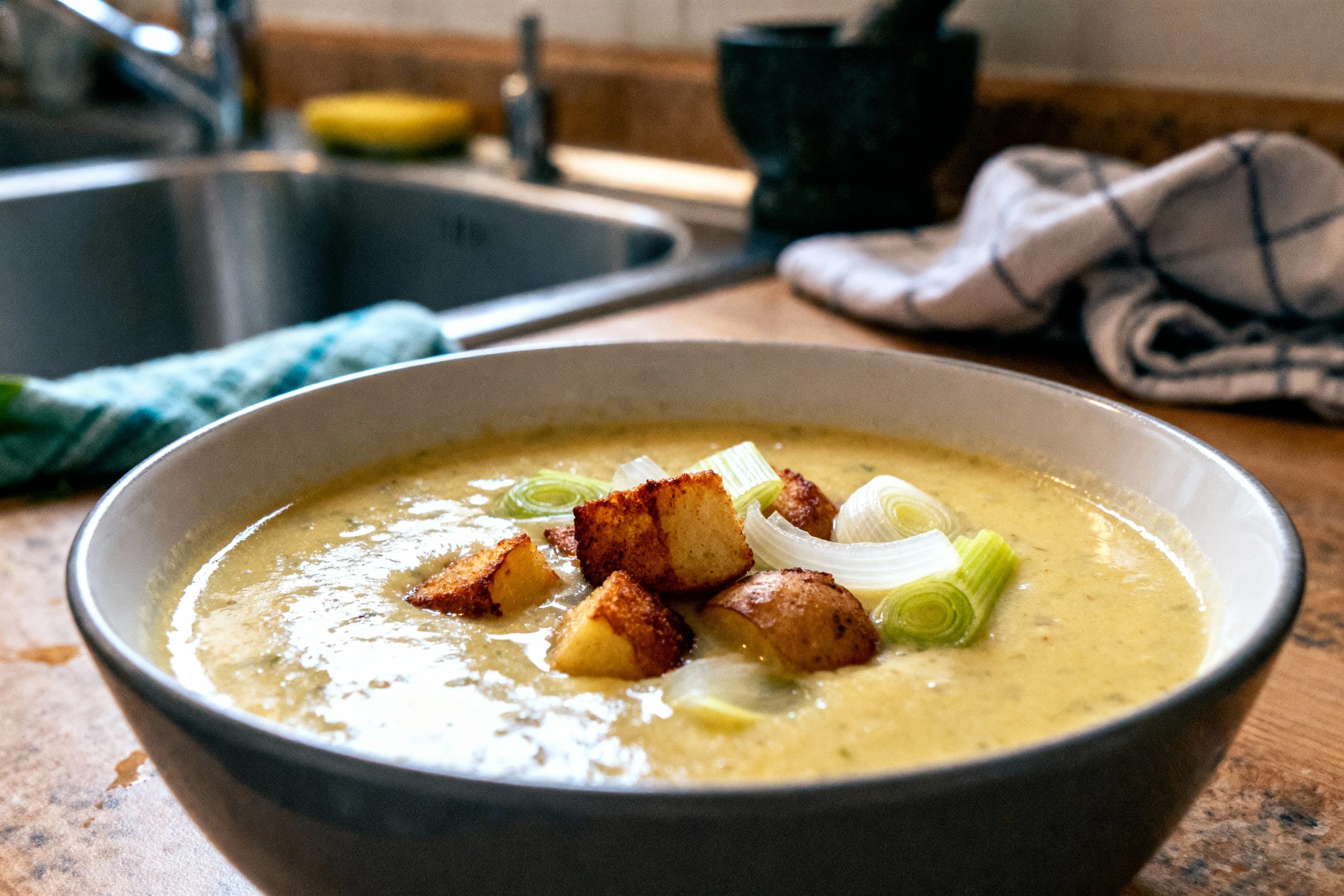 potage aux poireaux et pommes de terre