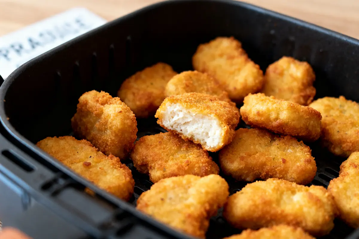 Nuggets dorés à l'air fryer avec un croquant appétissant et un intérieur juteux