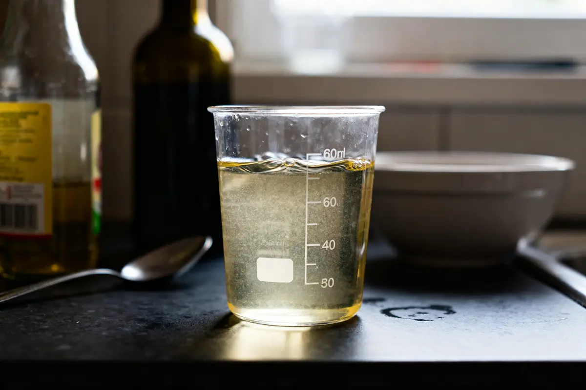 pexels-michal-pech-213601-757318 (1) Verre à mesurer avec liquide, indiquant 8 cl en ml, sur plan de travail cuisine