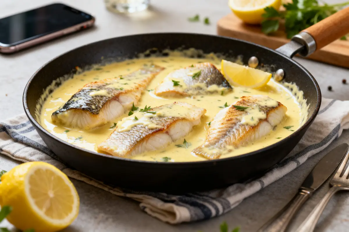 Recette de poisson en sauce crème citronnée simple et rapide