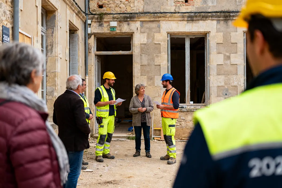Travailleurs discutant sur chantier, rénovation XXL : que sont-ils devenus en 2024
