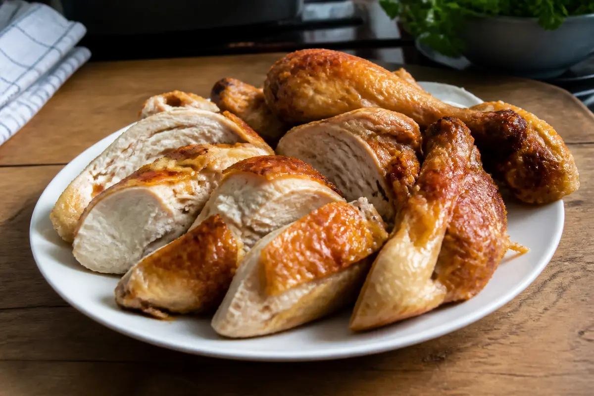 Calories du poulet rôti : avec peau, sans peau et nutrition